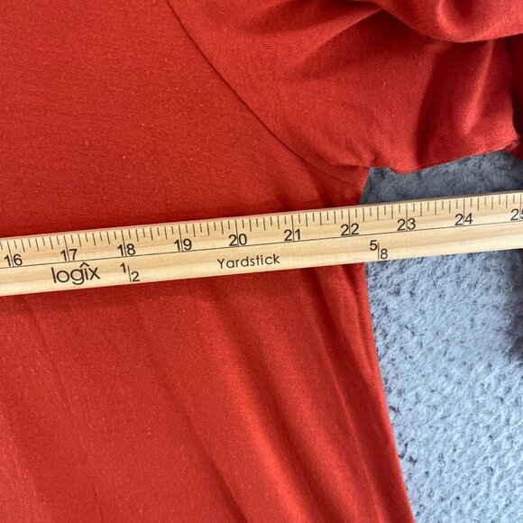 J Jill Top Womens Extra Large Orange Wearever 3/4 Sleeve Stretch Tunic Pullover - Picture 8 of 10